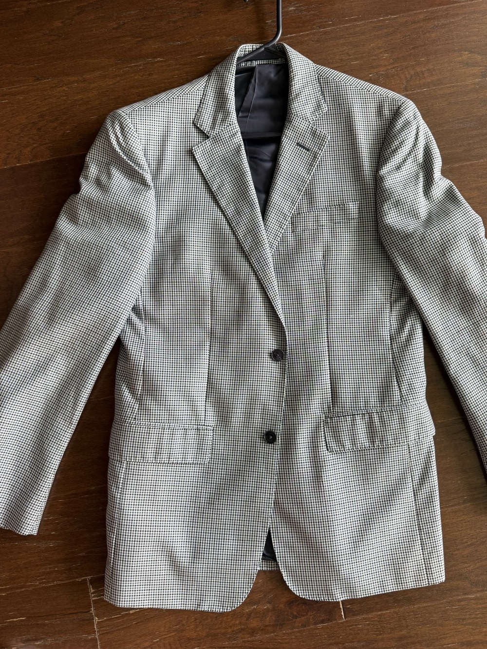 Valentino Uomo Men's Suit black and white micro-houndstooth blazer Sz 46